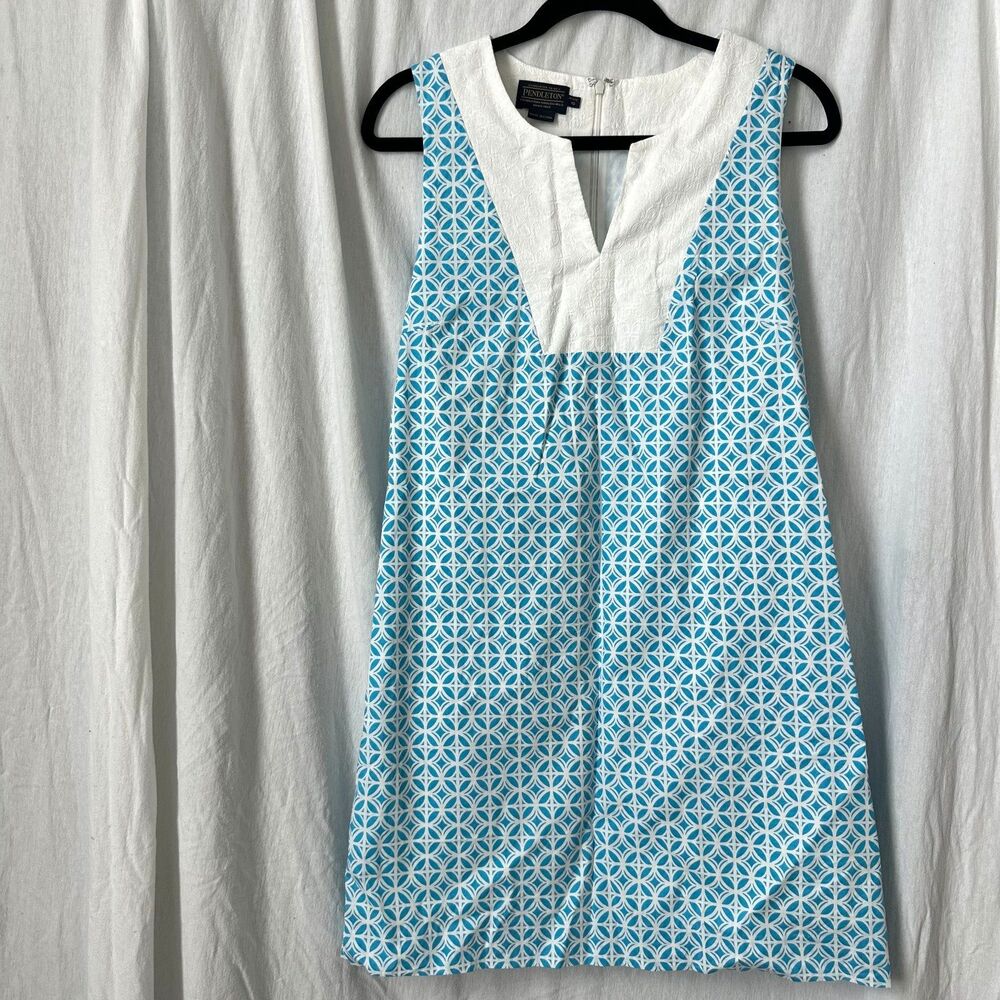 Pendleton Women's 10P Vista Retro Floral Summer Shift Dress 100% Cotton Preppy